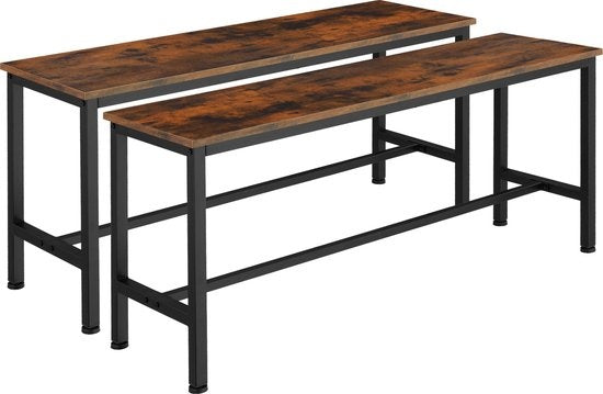 tectake - 2 Sofas Fairfield industriell dunkelbraun - 404547