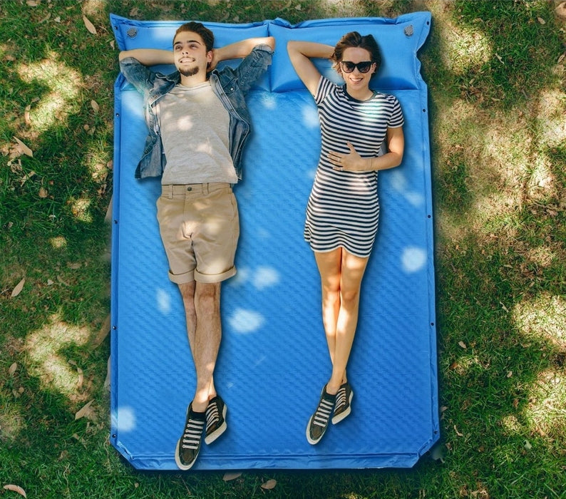Coast Campingmatte - Selbstaufblasend - 2 Personen - 186 x 130 x 4cm - Blau