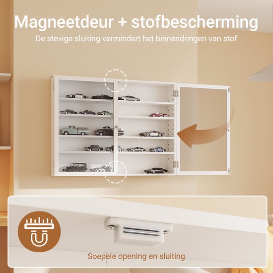 SoBuy Wandschrank mit 2 Flügeltüren und 4 verstellbaren Einlegeböden – Platzsparender Aufbewahrungsschrank – Wandmontage – Weiß – FSB113-W