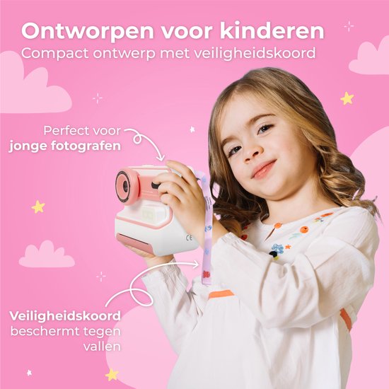 Nuvance - Kinderkamera - Spielzeugkamera Kinder - Inkl. 32 GB SD-Karte - Foto & Video - Fotodrucker - Digitale Kinderkamera - Kinderkameras - Pink