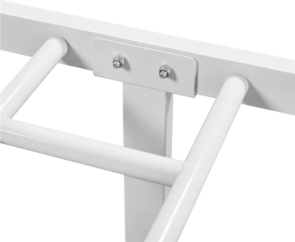 Yaheetech Metallbettgestell 140 x 200 cm – Weiß – Doppelbett mit Lattenrost und hohem Kopfteil