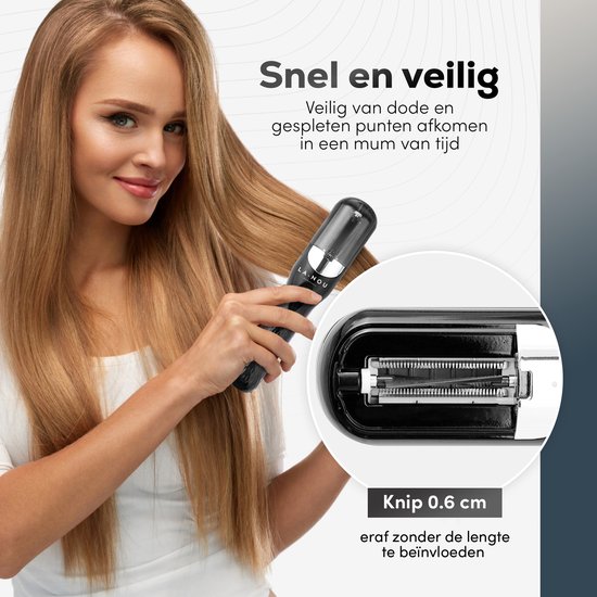 La Nou® Splitterentferner 4 - Inklusive Zubehör - Für Spliss - Splittertrimmer - Schwarz