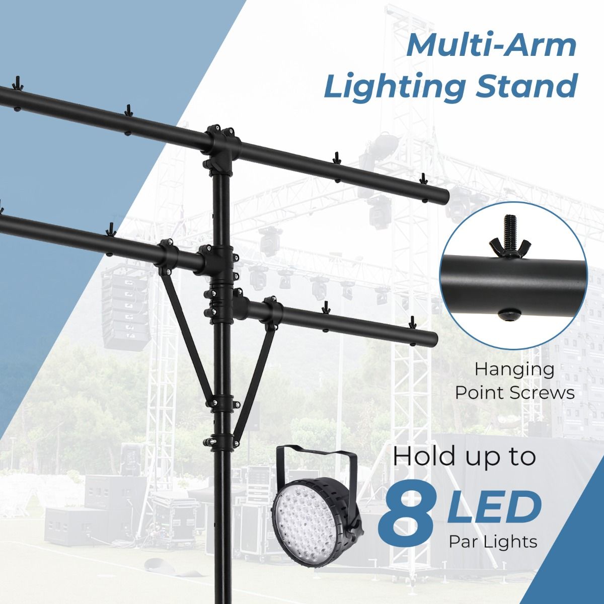 Coast LED-Lichtständer mit verstellbarer Höhe - 186 bis 351 cm