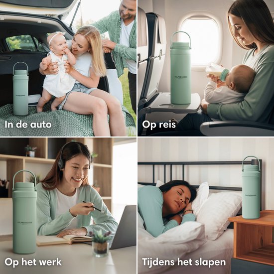 Vulpes Goods® BabyCare - Milchkühler für unterwegs - Tragbarer Muttermilchkühler - Edelstahlflasche 750ml + 2x 300ml BPA-freie Flaschen - Bis zu 24h Kühlung - Tragbarer Muttermilchkühler - Ohne Strom oder Eis - Kompakt & auslaufsicher