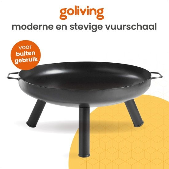 Goliving Outdoor Feuerschale - Feuerkorb - Gartenkamin - Stimmungsvolle Feuerstelle - Terrassenheizer - Stahl - Ã˜ 60cm