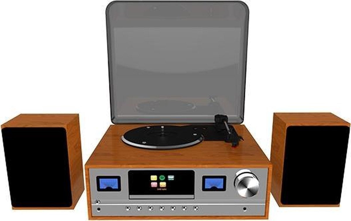 Denver Plattenspieler Bluetooth - Inkl. Lautsprecher - DAB-Radio - CD-Player - Retro - MRD52LW