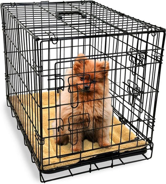 Gopets Hundebank faltbar S - Sitzbank - Für Hunde - Inkl. Hundekissen - 2 Türen - 61 x 43 x 48 cm