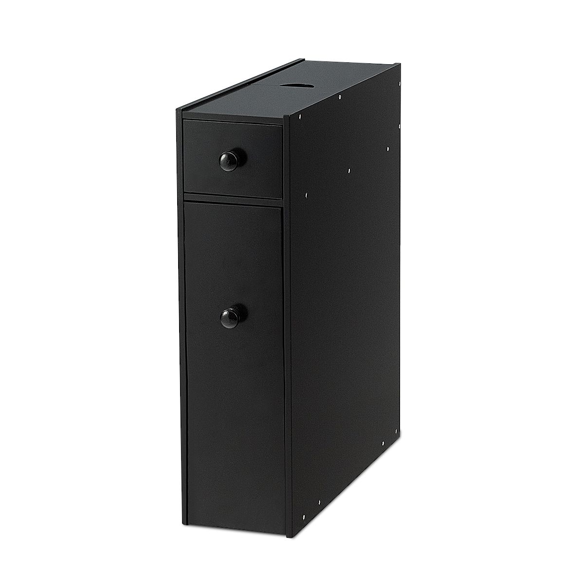Coast Platzsparender Badezimmerschrank - Multifunktional - 48 x 16 x 58 cm - MDF - Schwarz