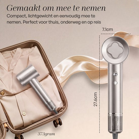 Sansbeauté® Haartrockner mit Diffusor – Locken – 110.000 U/min - Ionen-Haartrockner mit Bürste – 3 Stufen – 3 Aufsätze – Reisehaartrockner – Sèche Cheveux – Locken-Haartrockner-Set – Haartrockner mit Diffusor – Hair Blow Dryer – Friseur-Haartrockner – 200