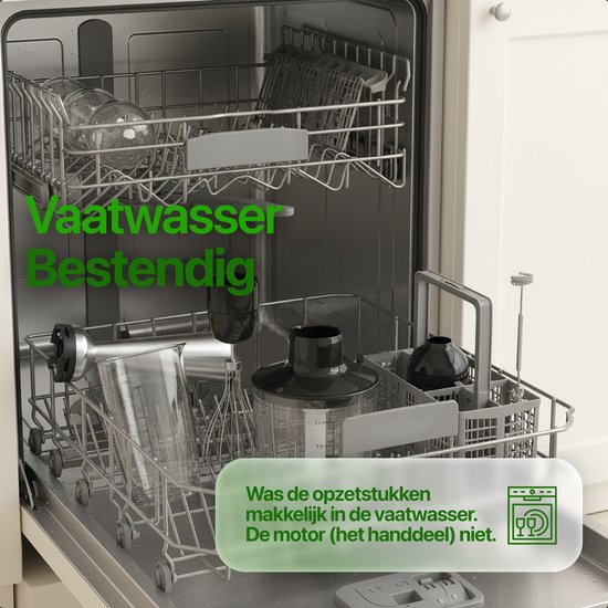 MATTI® - Stabmixer-Set 5in1 - Elektrischer Stabmixer - Zerkleinerer - Mixer - Milchaufschäumer - 1500W