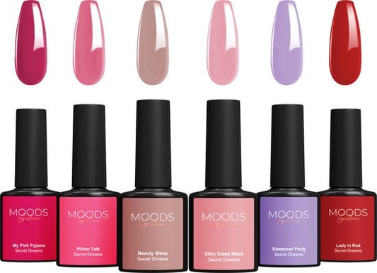 Moods Gellac 6-teiliges Set - Gel-Nagellack - 8ML - Secret Dreams - Gellac - Nägel - Gel Polish Starter Pack - Chic Colours