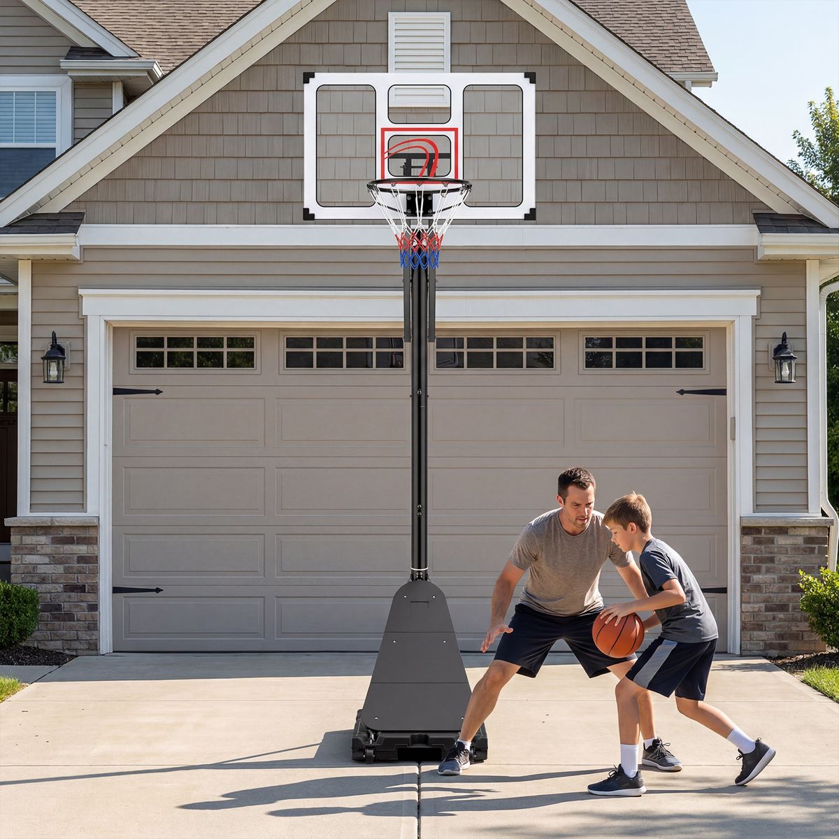 Coast Basketballkorb mit Rollen – höhenverstellbar – für Kinder und Erwachsene geeignet – schwarz