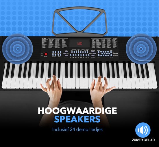 Finesse Keyboard Piano - Ständer & Zubehör - 61 Tasten - Digital Piano - Electric Piano - Kind