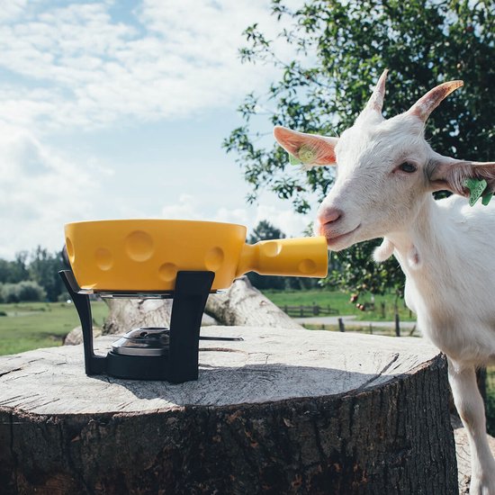 Boska Fondue-Set Super Cheesy - Käsefondue-Pfanne - spülmaschinenfest - gelb - 1,3 L
