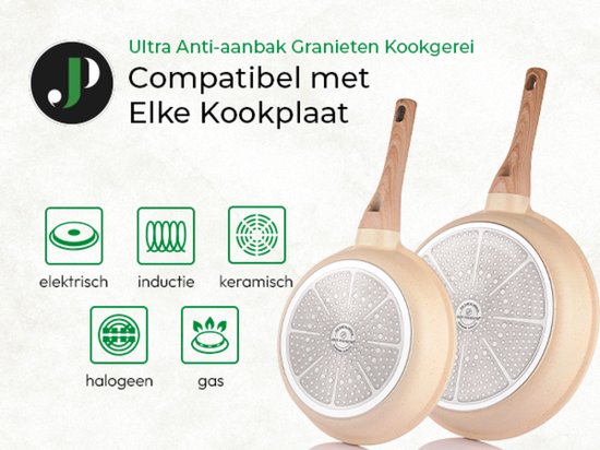 Just Perfecto 15-teiliges Induktionskochgeschirrset - Beigefarbenes Kochgeschirrset mit Deckel für Gas und Induktion - PFAS-frei - Kalte Griffe