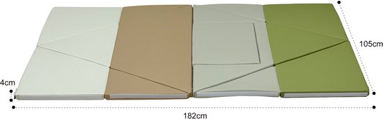 Sunny Davi Foam Spielset – Zusammenklappbare Schaumstoffmatte – Bausatz, Zelt & Spielmatte – Spielzelt in Beige und Grün – Softplay – Montessori-Spielzeug – Ab 12 Monaten – Sicheres Spielen