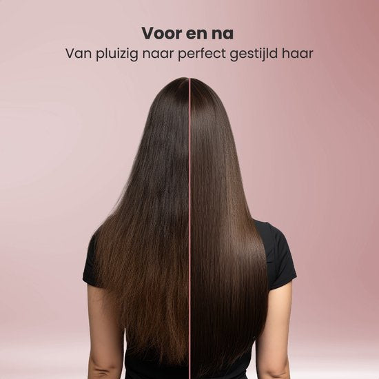 Auronic 4-in-1 Haarbürste - Airstyler - Kämmen - Stylen - Locken - Föhnen - 37 mm Lockenbürste - 360 Grad Luftstrom - Schwarz/Pink