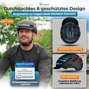 Nova Fahrradhelm - Mit Front- und Rücklicht - Optimale Sichtbarkeit und Sicherheit
