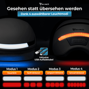 Nova Fahrradhelm - Mit Front- und Rücklicht - Optimale Sichtbarkeit und Sicherheit