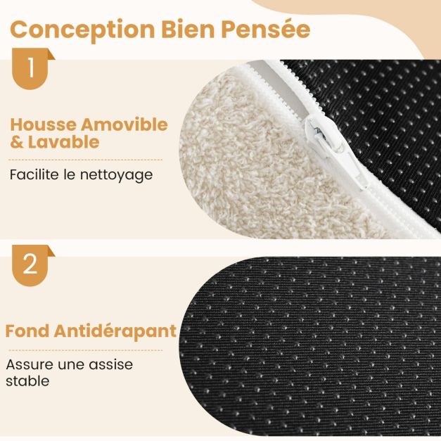 Coast Sitzsack - Birnenform - Plüsch - Rückenlehne - 82x82x59 cm - Weiß