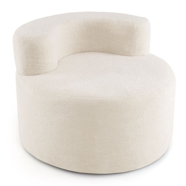 Coast Sitzsack - Birnenform - Plüsch - Rückenlehne - 82x82x59 cm - Weiß