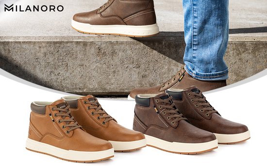 Milanoro – Bequeme Sneaker für Herren – Dunkelbraun – Größe 45