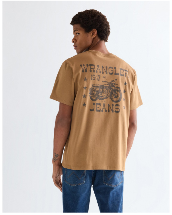 Wrangler Graphic T-Shirt für Herren, Größe L – Ermine – 100 % Baumwolle