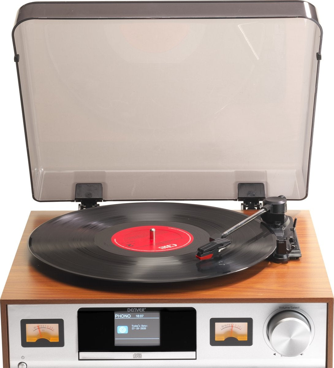 Denver Plattenspieler Bluetooth - Inkl. Lautsprecher - DAB-Radio - CD-Player - Retro - MRD52LW