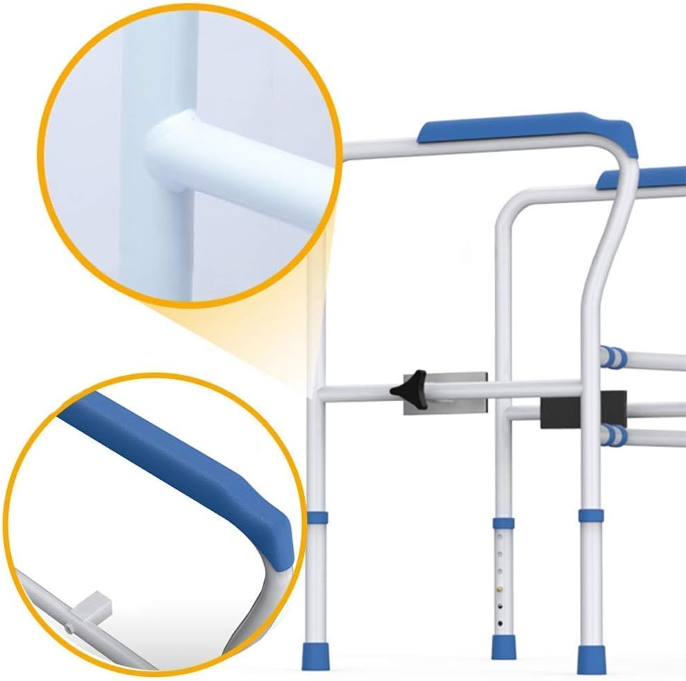 BODHIS Toilettenständer - Verstellbar & Anti-Rutsch - max 113 kg - 55,5 x 50,5 x 80,5 cm - Weiß