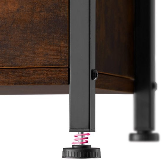 tectake - Sideboard Cork industrial dark - Nachttisch, Schlafzimmerschrank - 404221