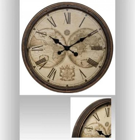 Uhr – Wanduhr – Weltzeituhr, Durchmesser 51 cm – Hochwertige Uhr