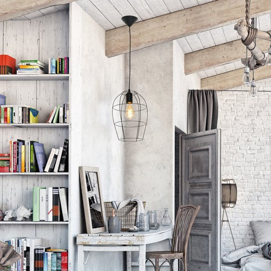 Hängeleuchte Minimalics 2705ZW – Schwarz, höhenverstellbar von 35 cm bis 185 cm, skandinavisches Design, mit E27-Fassung, von der Marke Mexlite, aus Metall, Kunststoff und Elektronik