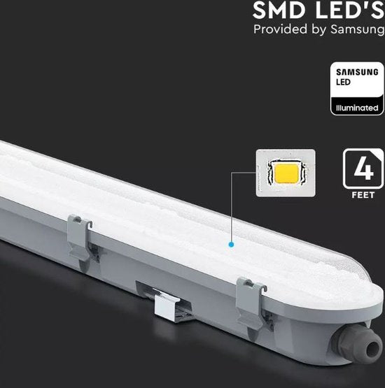 V-tac VT-120036 LED-Leuchtstoffröhre 120cm - 36W - 6400K - 4320 Lumen - IP65