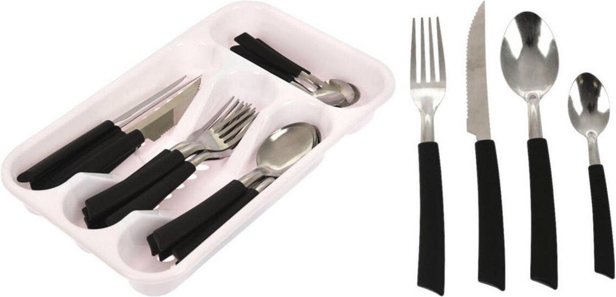 Besteckset mit Besteckeinsatz 25-teilig- Perfekt für Camping