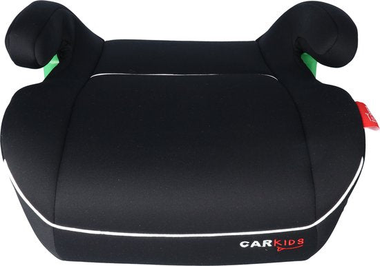 Carkids i-Size Sitzerhöhung Alfie – Isofix-Befestigung – Entspricht der Norm I-Size R-129 – Für Kinder von 125–150 cm – Abnehmbarer und waschbarer Bezug – Schwarz/Weiß