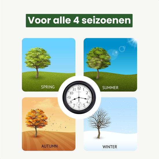Air Outdoor Uhr - Wasserdicht - Gartenuhr - Retro Uhr - Bahnhofsuhr doppelseitig - Wanduhr