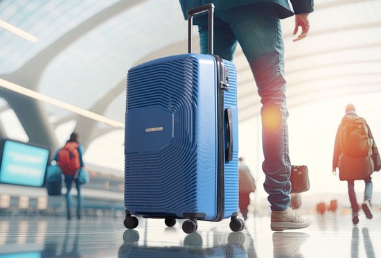 Milanoro Kofferset 3-teilig - Leichtes Polypropylen - Blau - 360° Räder & TSA-Schloss