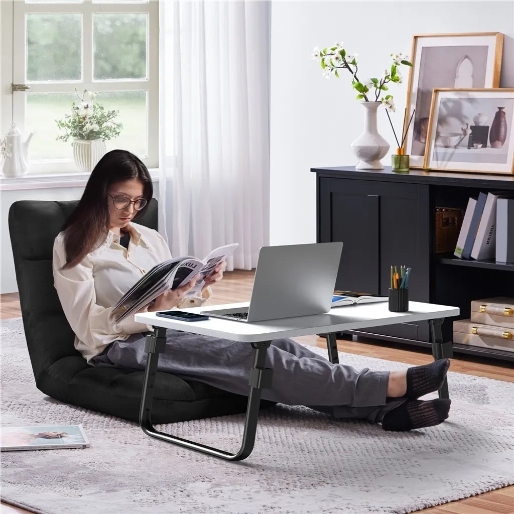 Yaheetech Floor Chair 111,5 x 53 x 57 cm Schwarz 14-Position Verstellbare Rückenlehne Gaming Relax Chair