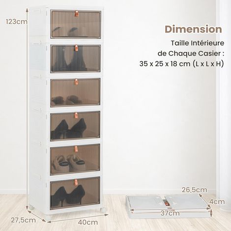 Faltbare Aufbewahrungsboxen mit Rollen – 40 x 37,5 x 123 cm – Magnetverschlüsse