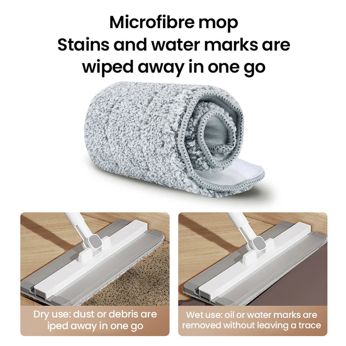 ochama S20 Flat Mop und Eimer – Trennung von sauberen und schmutzigen Wasser – Kraftvolle Reinigung – Effizientes Wischen