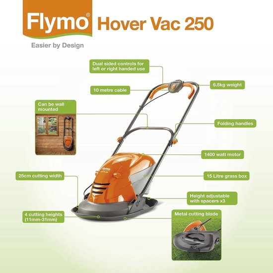 Flymo Hover Vac 250 Hover - Rasenmäher - 1400W