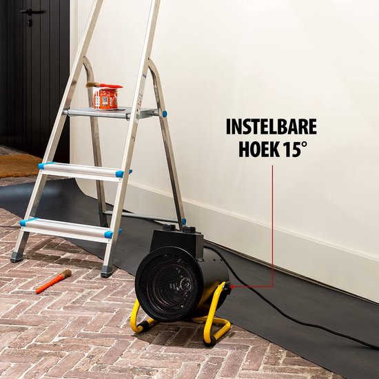 Tristar KA-5061 Industrieheizgerät – 1500 W – 3000 W – 3 Stufen – Einstellbarer Thermostat – IPX4 spritzwassergeschützt – Schwarz/Gelb