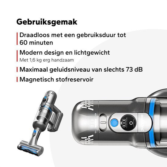 Puppyoo T12 Pure Steel Staubsauger, kabellos mit Handstaubsauger – HEPA 12 – Blau