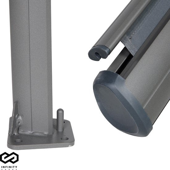 Infinity Goods Uittrekbaar Windscherm â€šÃ„Ã¬ 300 x 140 cm â€šÃ„Ã¬ Uitschuifbaar â€šÃ„Ã¬ Oprolbaar â€šÃ„Ã¬ Zonnescherm â€šÃ„Ã¬ Tuin, Strand, Terras, Balkon, Camping - Privacy â€šÃ„Ã¬ Zijluifel â€šÃ„Ã¬ Weerbestendig - Antraciet