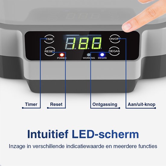 Samako Ultraschallreiniger PowerWave - Reinigungsgerät - Ultraschallbad - Gläser - Schmuck - Uhren - Make-up Pinsel - 1200 ml