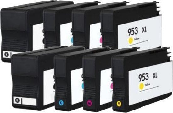 953 XL | 8er Pack | Eigenmarke | Patronen für HP | Kostenloser 128 GB USB-Stick
