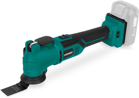 VONROC Accu Multitool 20V - mit Schaber, Kreissägeblatt, Schleifblock und Schleifpapier - 6 Geschwindigkeiten: 7.000 - 19.000 U/min - Exkl. Akku und Ladegerät