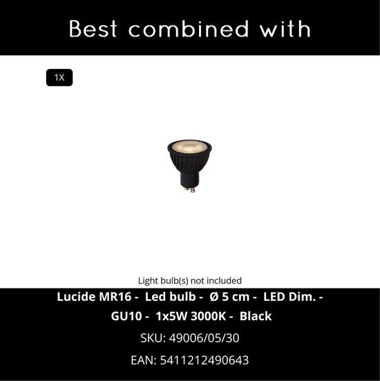 Lucide TUBE Deckenstrahler - Ã˜ 9,6 cm - 1xGU10 - Schwarz