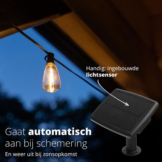 FlinQ Smart Light String Solar - LED-Lichtergirlande für den Außenbereich - Gartenbeleuchtung 15 Meter langes Kabel - Girlande mit RGB-Lichtern - Stimmungslichter / Partylichter - Partylichter