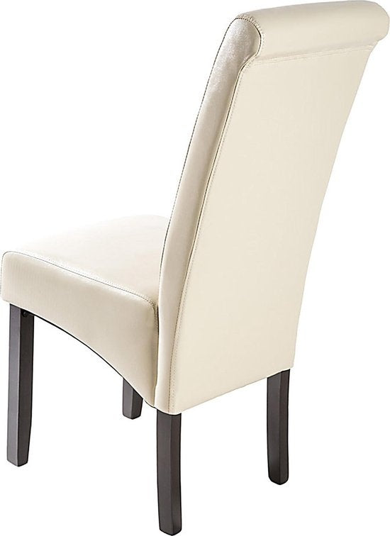 tectake - 2x Esszimmerstuhl Esszimmerstühle Set - ergonomisch - creme - 401295